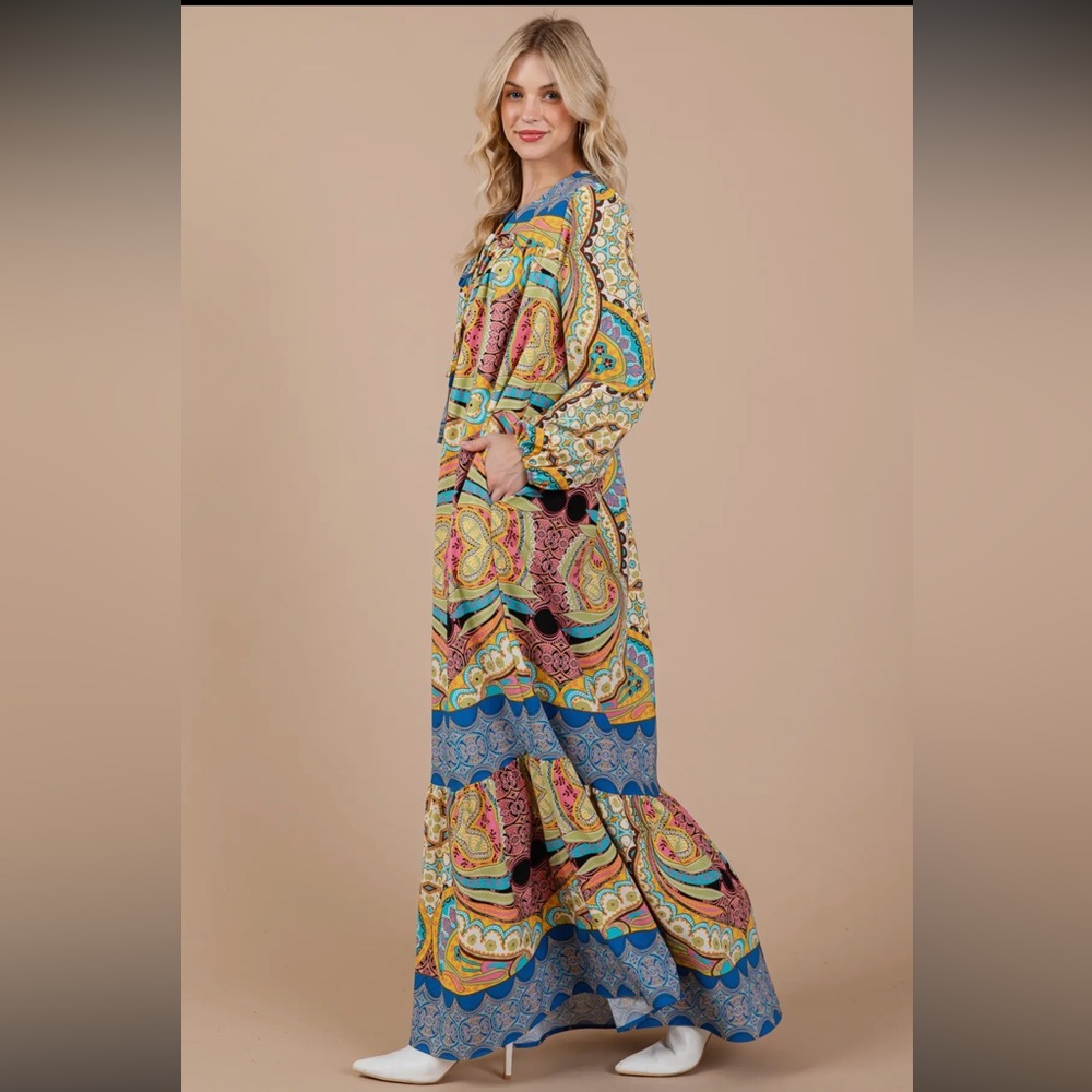 Bohemian Paisley Maxi Dress - Picture 4 of 6